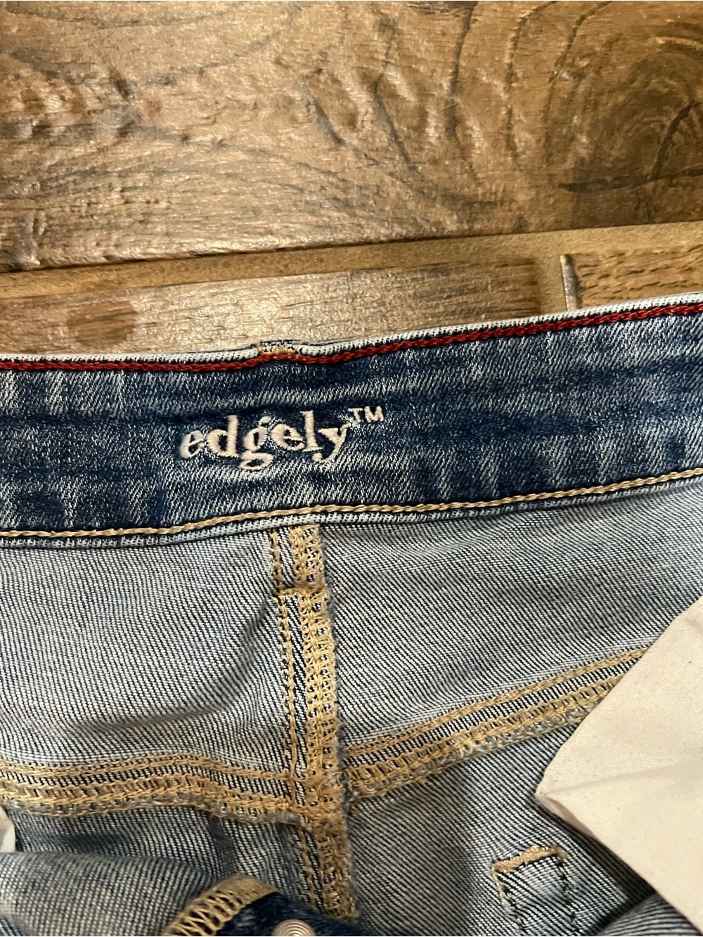 Women’s White/Denim  Distressed Denim Shorts - Picture 5 of 6